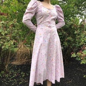 Vintage Betsey Johnson Floral Puff Sleeve Dress